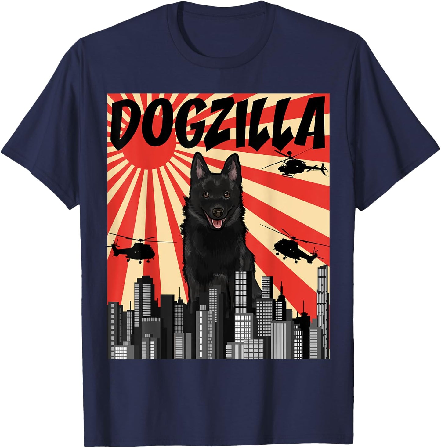 Funny Dog Skipperki T-Shirt - T-Shirt | Navy