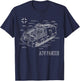 World War 1 German Tank A7V Blueprint T-Shirt - T-Shirt | Navy