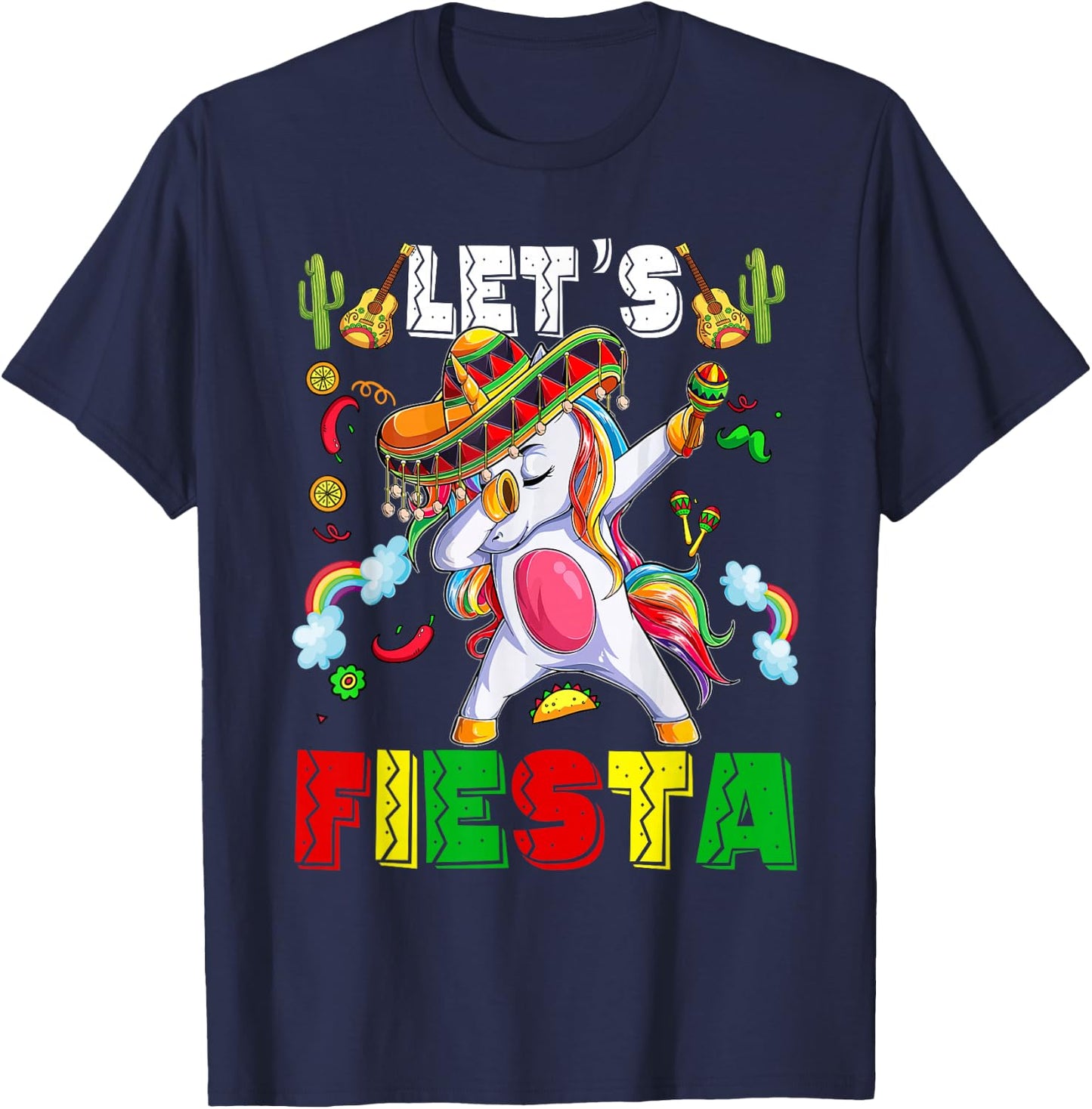 Lets Fiesta-Shirt Cinco De Mayo Funny Mexican Women Kid Girl T-Shirt - T-Shirt | Navy