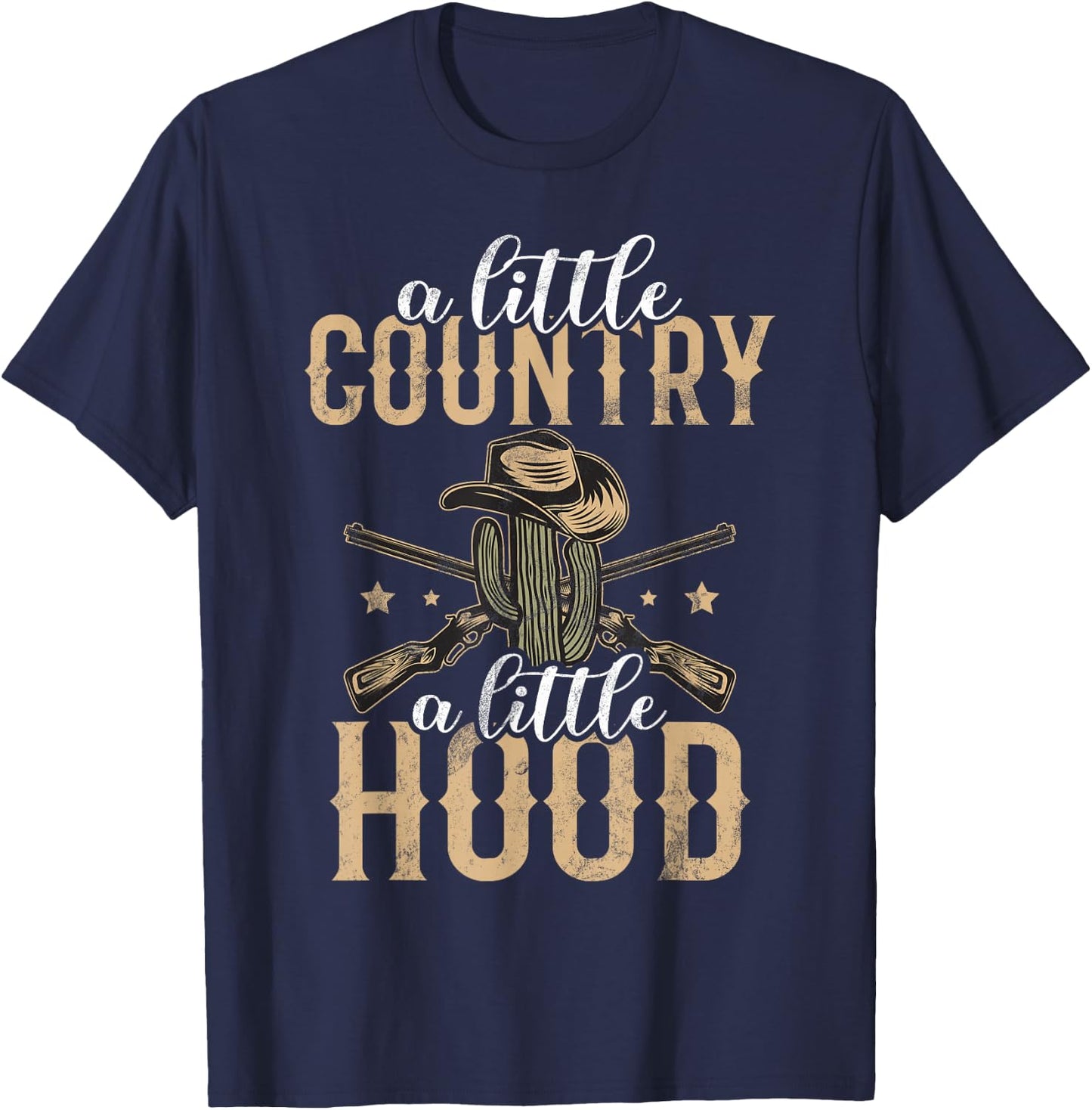 A Little Country a little Hood Country Girl T-Shirt - T-Shirt | Navy