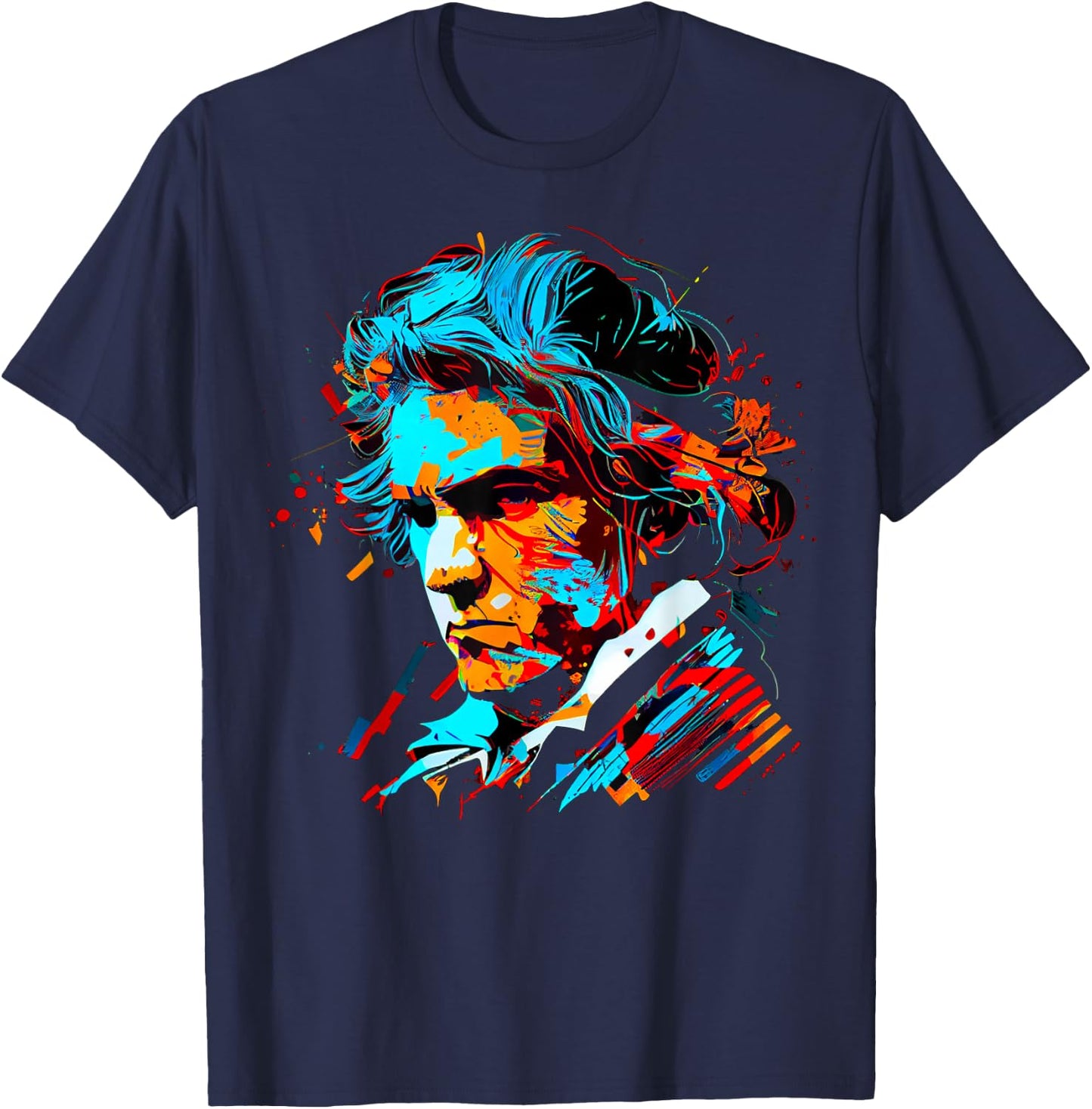 Pop Art Ludwig van Beethoven Music Composer T-Shirt - T-Shirt | Navy