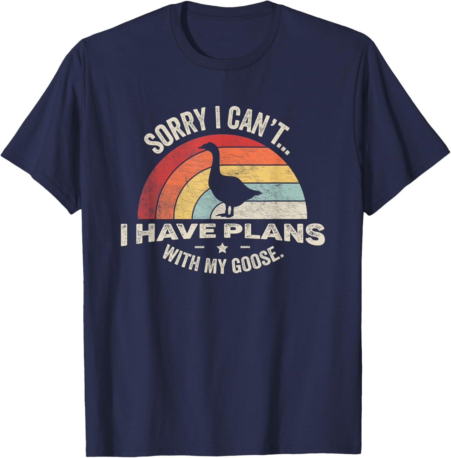 Funny Goose Outfit Geese Poultry Vintage Retro Goose Sayings T-Shirt - T-Shirt | Navy
