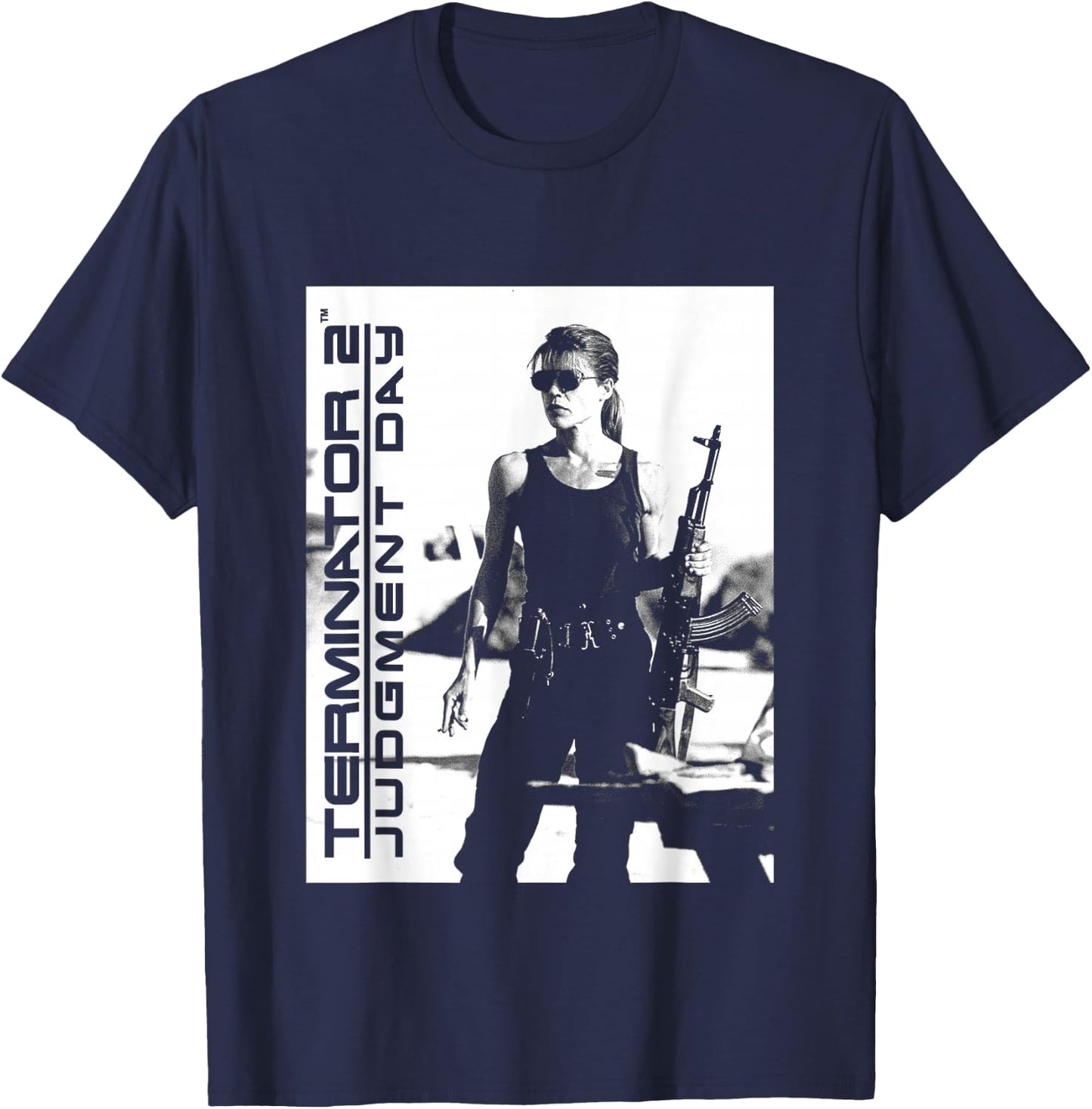 Terminator 2 Judgement Day Sarah Connor T-Shirt - T-Shirt | Navy
