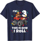 Bigfoot Party Supplies I'm 3 This Is How I Roll T-Shirt - T-Shirt | Navy