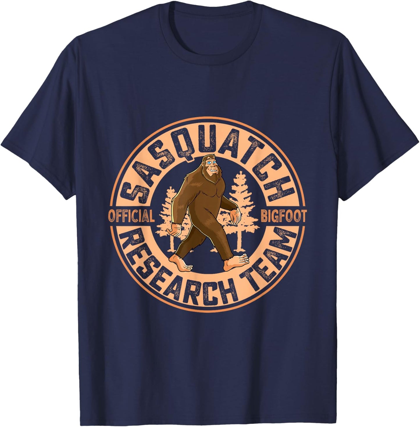 Sasquatch Official Bigfoot Research Team Men Women Kids T-Shirt - T-Shirt | Navy