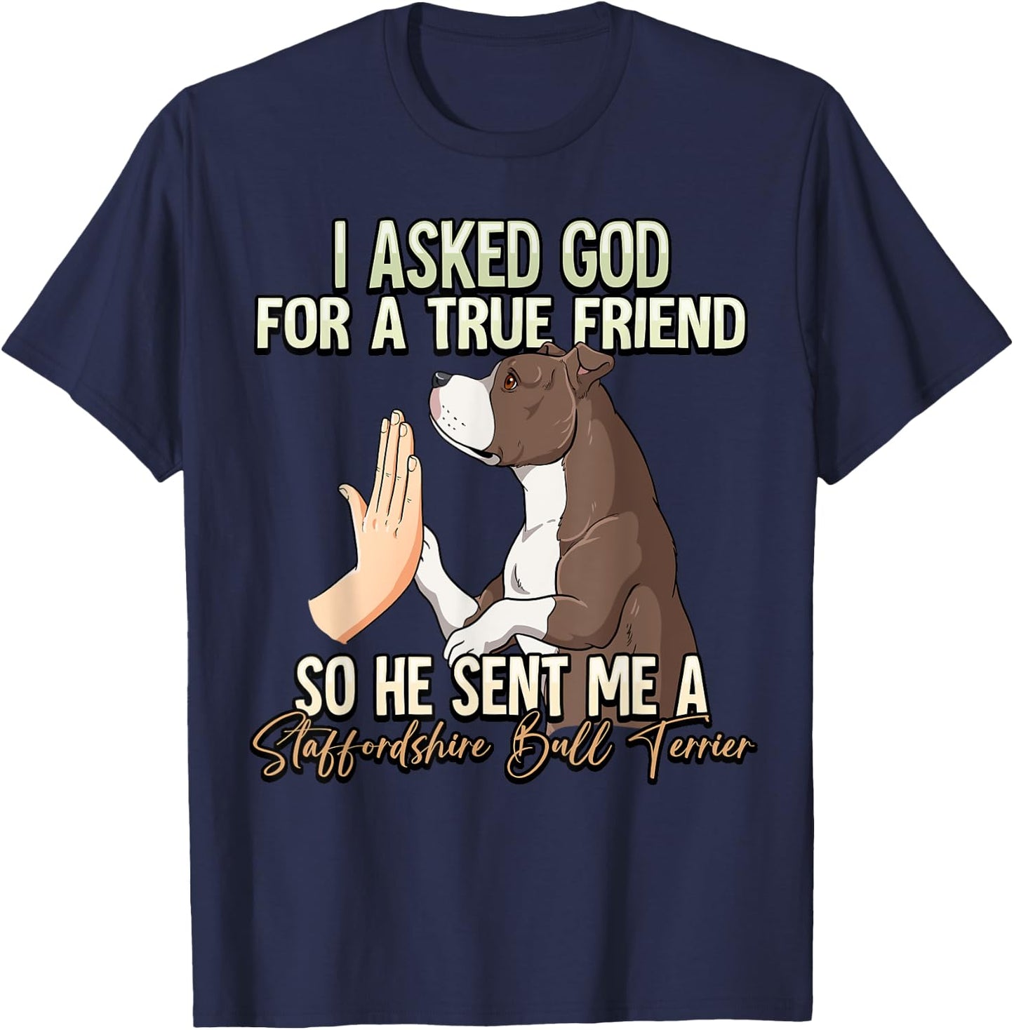 Staffordshire Bull Terrier T-Shirt - T-Shirt | Navy