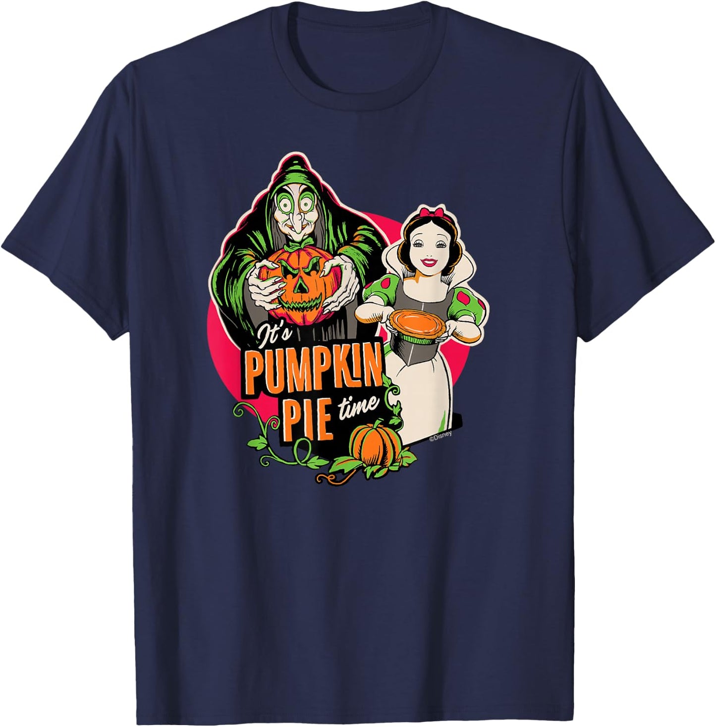 Disney Princess Snow White Queen Pumpkin Pie Time Halloween T-Shirt - T-Shirt | Navy