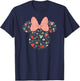 Disney Minnie Mouse Head Icon Christmas Ornaments & Holly T-Shirt - T-Shirt | Navy