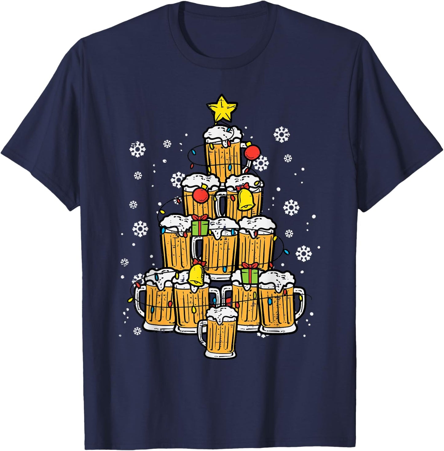 Christmas Tree Funny Winter Xmas For Dad Men Guys T-Shirt - T-Shirt | Navy
