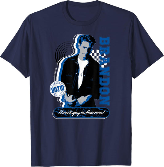 Beverly Hills 90210 - Brandon Nicest Guy In America T-Shirt - T-Shirt | Navy
