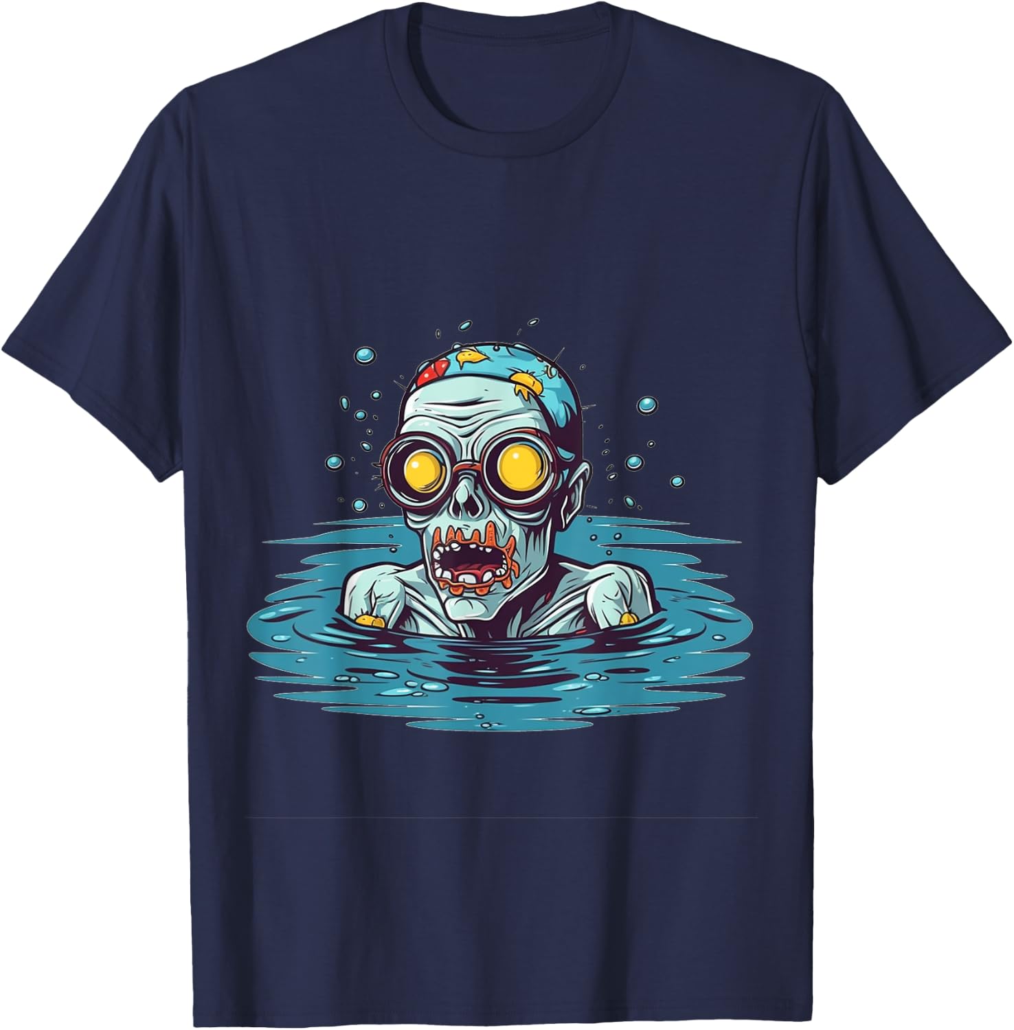 Zombie Swimmer Halloween Costume Swimming Men Women Kids T-Shirt - T-Shirt | Navy