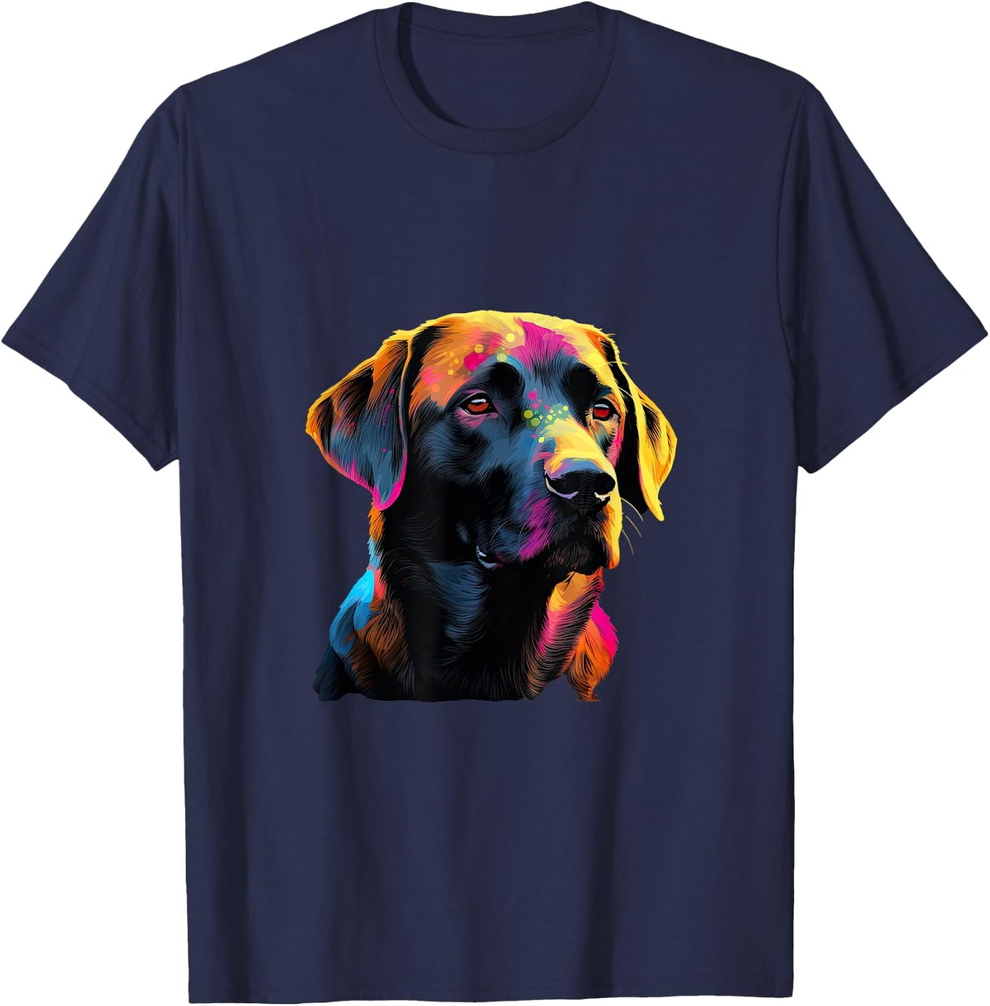 Black Labrador Lover Colorful Pop Art Black Lab T-Shirt - T-Shirt | Navy