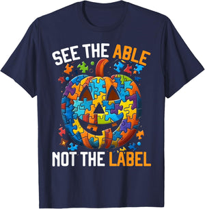 Autism Halloween Puzzle Trick Or Treat Autism Awareness T-Shirt - T-Shirt | Navy