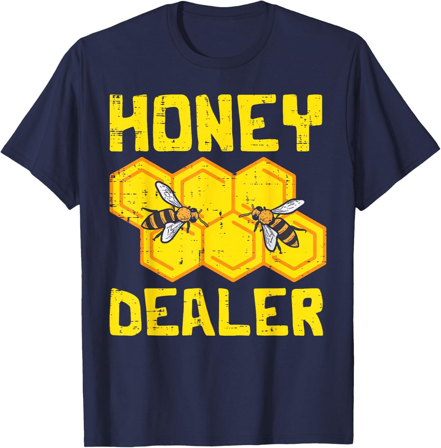 Honey Dealer Bee Honeycomb Beekeeping Beekeeper Apiarist T-Shirt - T-Shirt | Navy