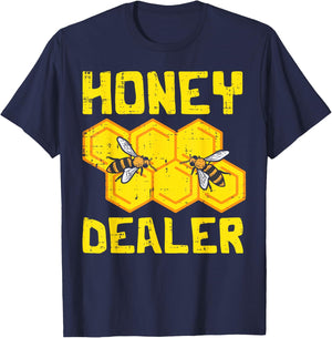 Honey Dealer Bee Honeycomb Beekeeping Beekeeper Apiarist T-Shirt - T-Shirt | Navy