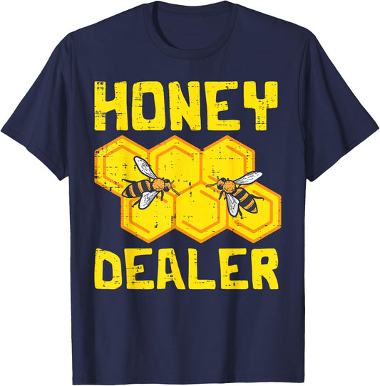 Honey Dealer Bee Honeycomb Beekeeping Beekeeper Apiarist T-Shirt - T-Shirt | Navy