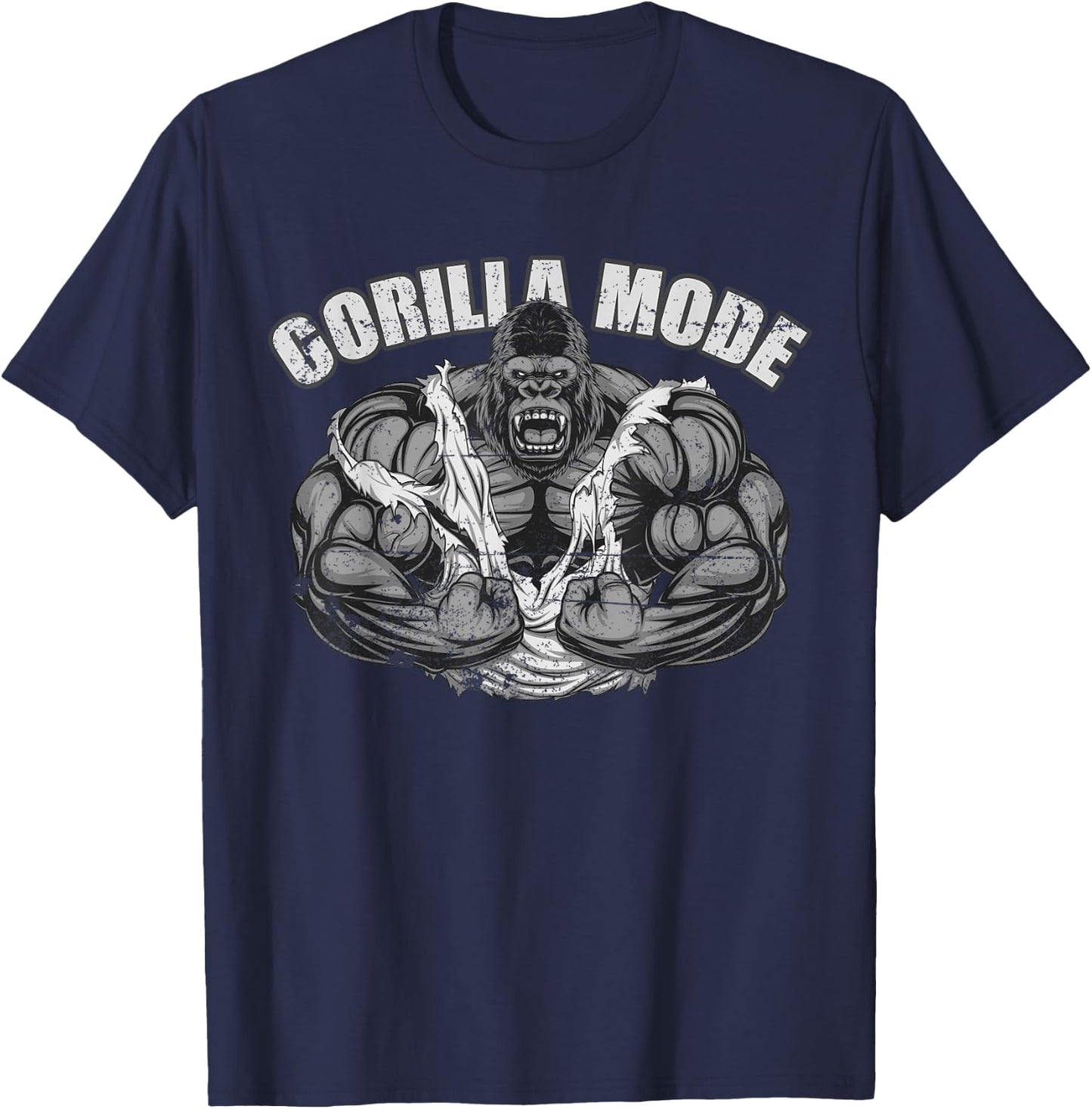 Gorilla Mode Gym Ape Fitness Coach Swole Monkey T-Shirt - T-Shirt | Navy