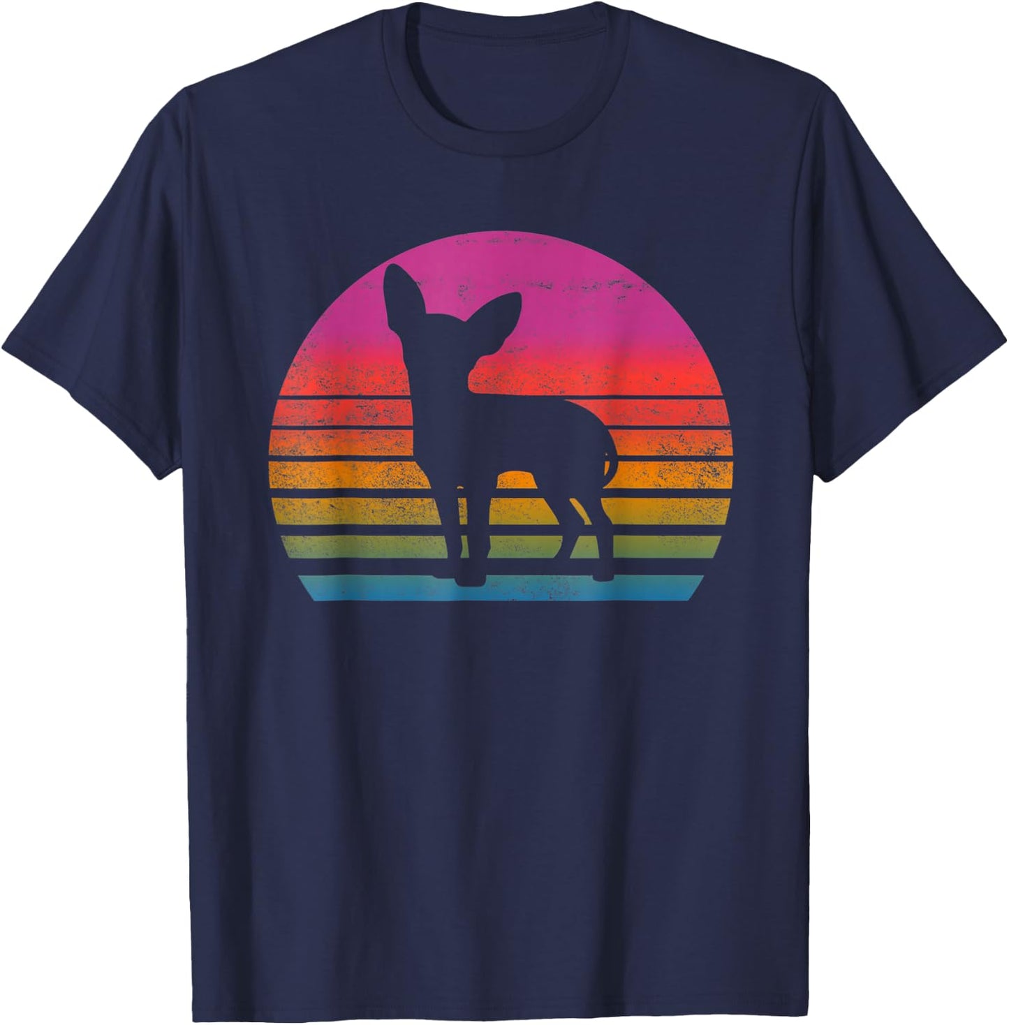 Retro 80s Chihuahua, Chihuahua Lover T-Shirt - T-Shirt | Navy