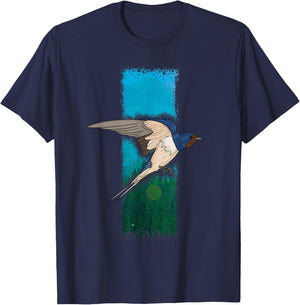 Barn Swallow Backyard Bird Graphic T-Shirt - T-Shirt | Navy