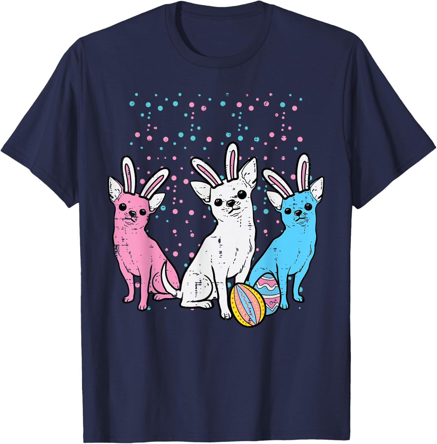 Easter Bunny Chihuahuas Chiwawa Dog Owner Men Women Kids T-Shirt - T-Shirt | Navy