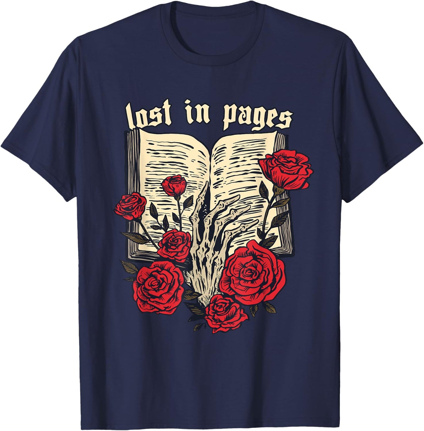 Bookish Lost in Pages Exciting Book Novel Love Reading Books T-Shirt - T-Shirt | Navy