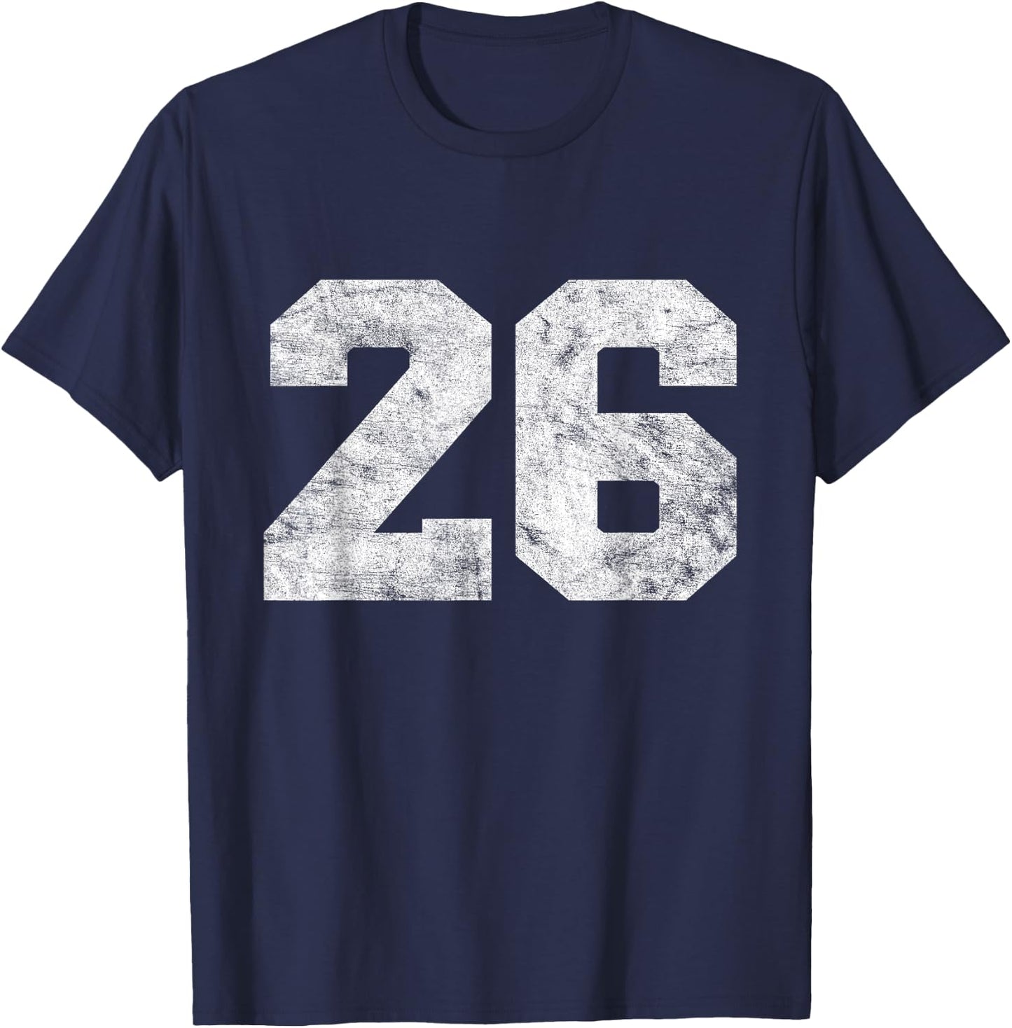 Vintage Lucky Number Birthday 26 Sports Player Team Athlete T-Shirt - T-Shirt | Navy