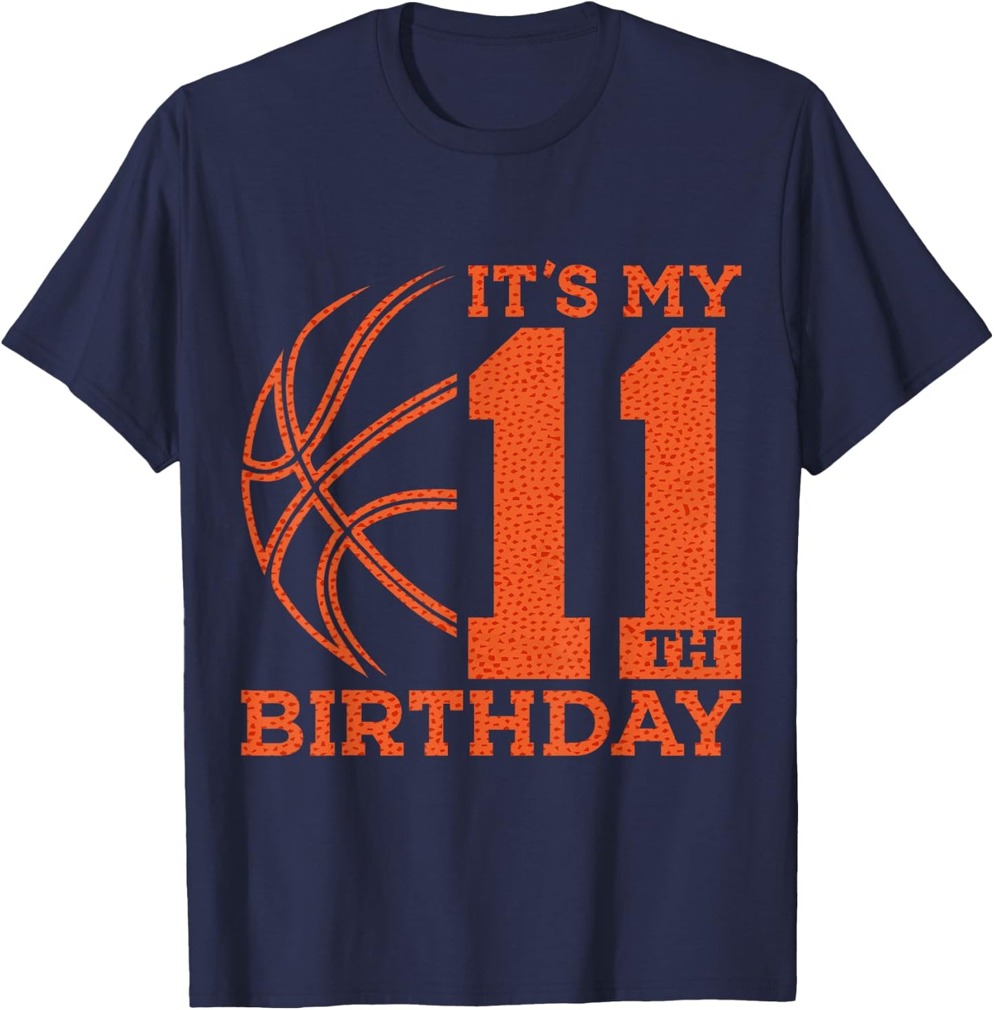 It's My 11th Birthday Basketball 11th Birthday T-Shirt - T-Shirt | Navy