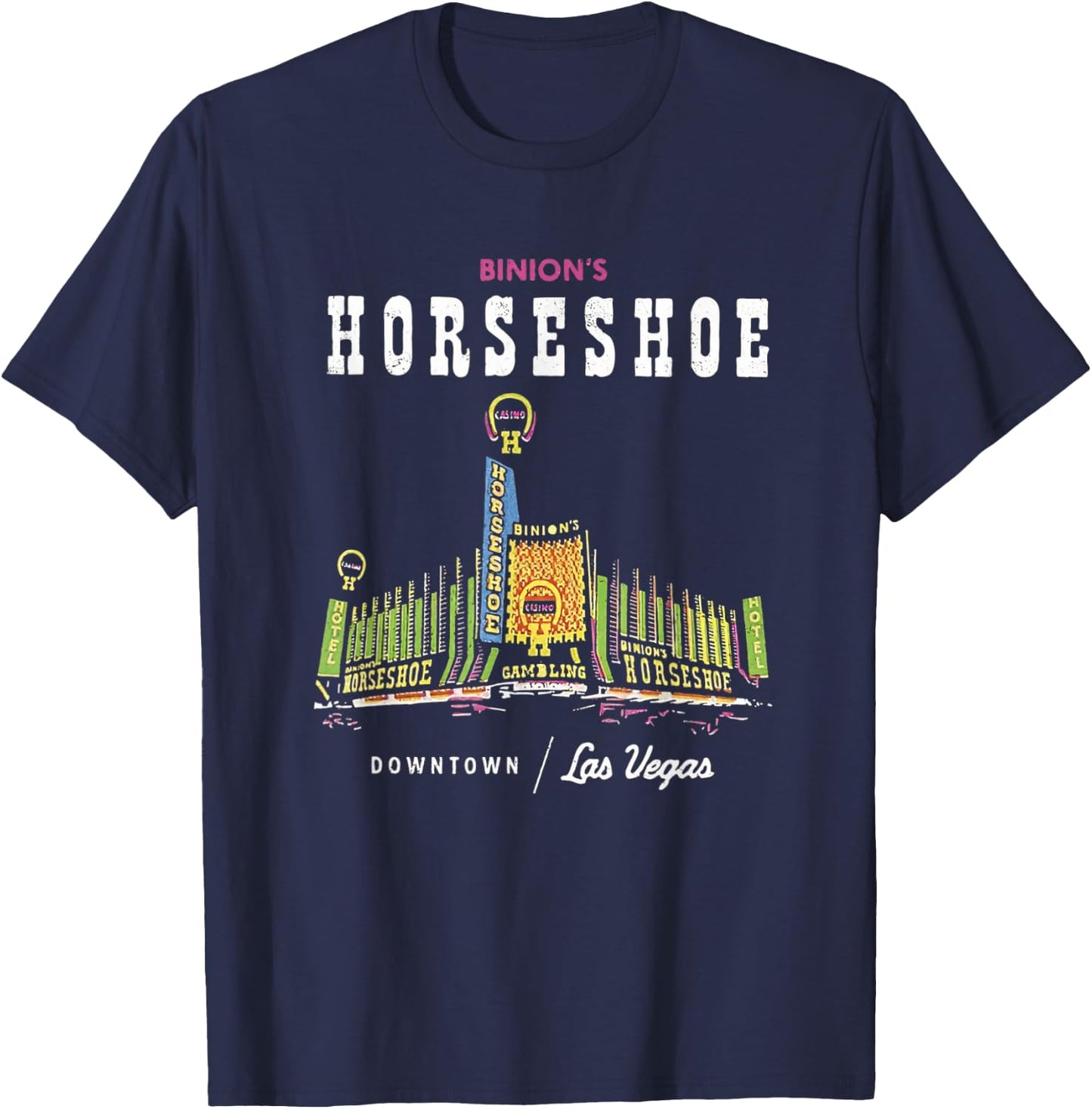 Binion's Horseshoe Hotel Casino Vintage Retro Las Vegas T-Shirt - T-Shirt | Navy