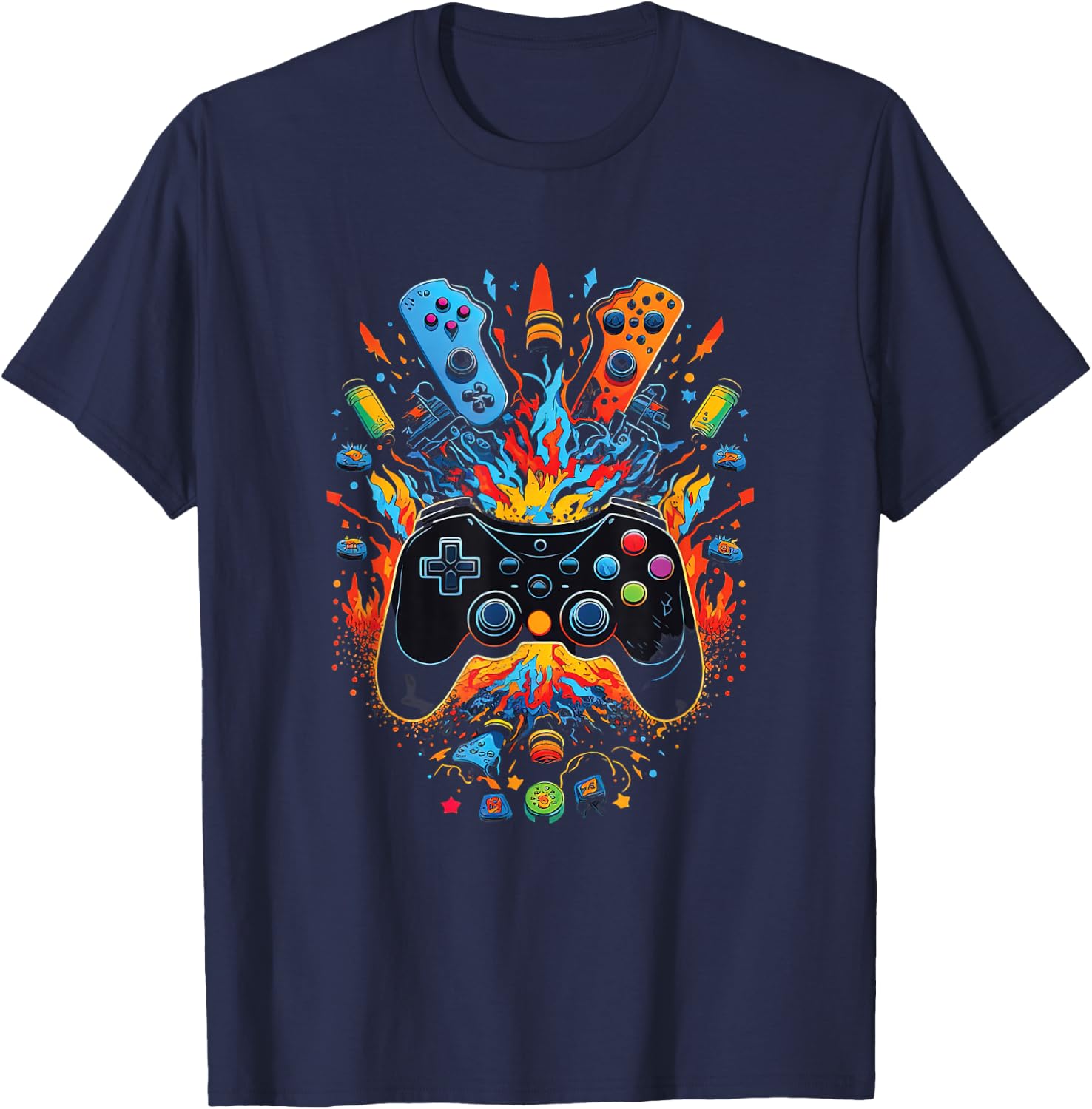 Gamer Aesthetic Graphic Gaming Video Games Boys Teens Kids T-Shirt - T-Shirt | Navy