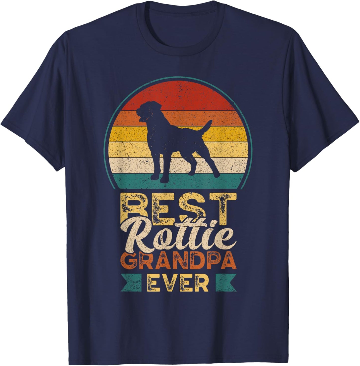 Best Rottie Grandpa Ever, Father's Day, Rottweiler T-Shirt - T-Shirt | Navy