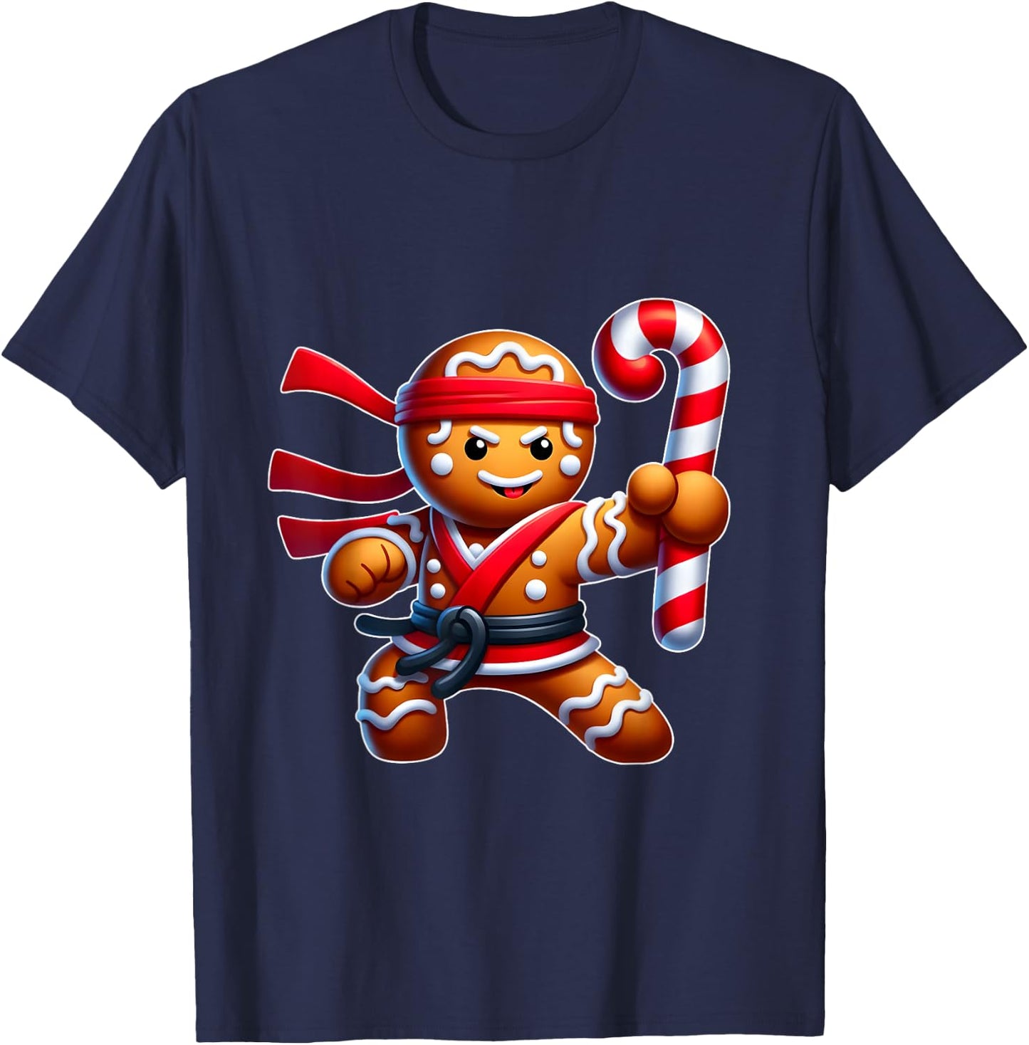 Funny Christmas Ninja Gingerbread Ninjabread T-Shirt - T-Shirt | Navy