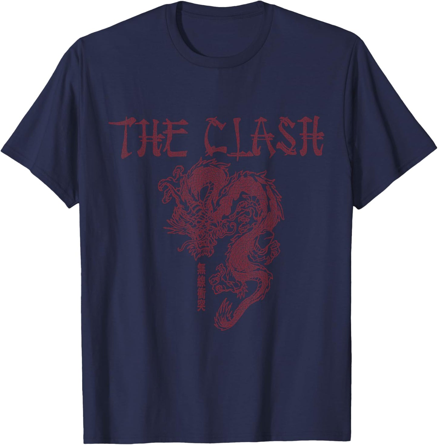 The Clash - Vertical Chinese Dragon T-Shirt - T-Shirt | Navy