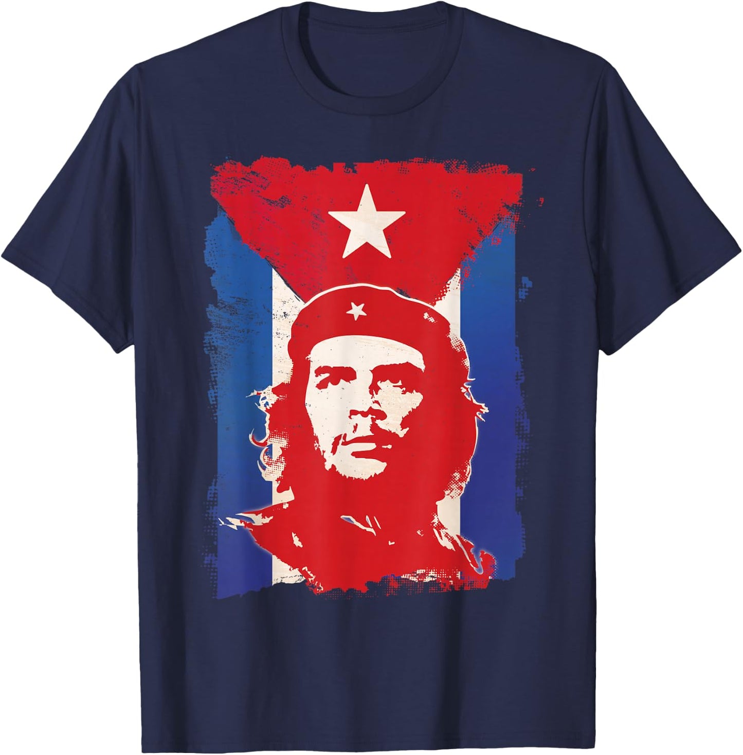 Che Guevara Shirt Cuba Flag Cuban Heritage Revolution Rebel T-Shirt - T-Shirt | Navy