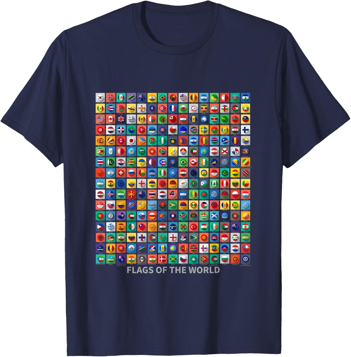 Flags of the Countries of the World Outfit Graphic Designs T-Shirt - T-Shirt | Navy