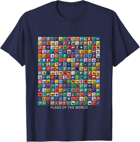 Flags of the Countries of the World Outfit Graphic Designs T-Shirt - T-Shirt | Navy