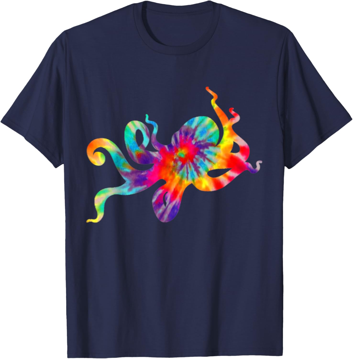 Octopus Tie Dye Vintage Kraken Ocean Animal T-Shirt - T-Shirt | Navy