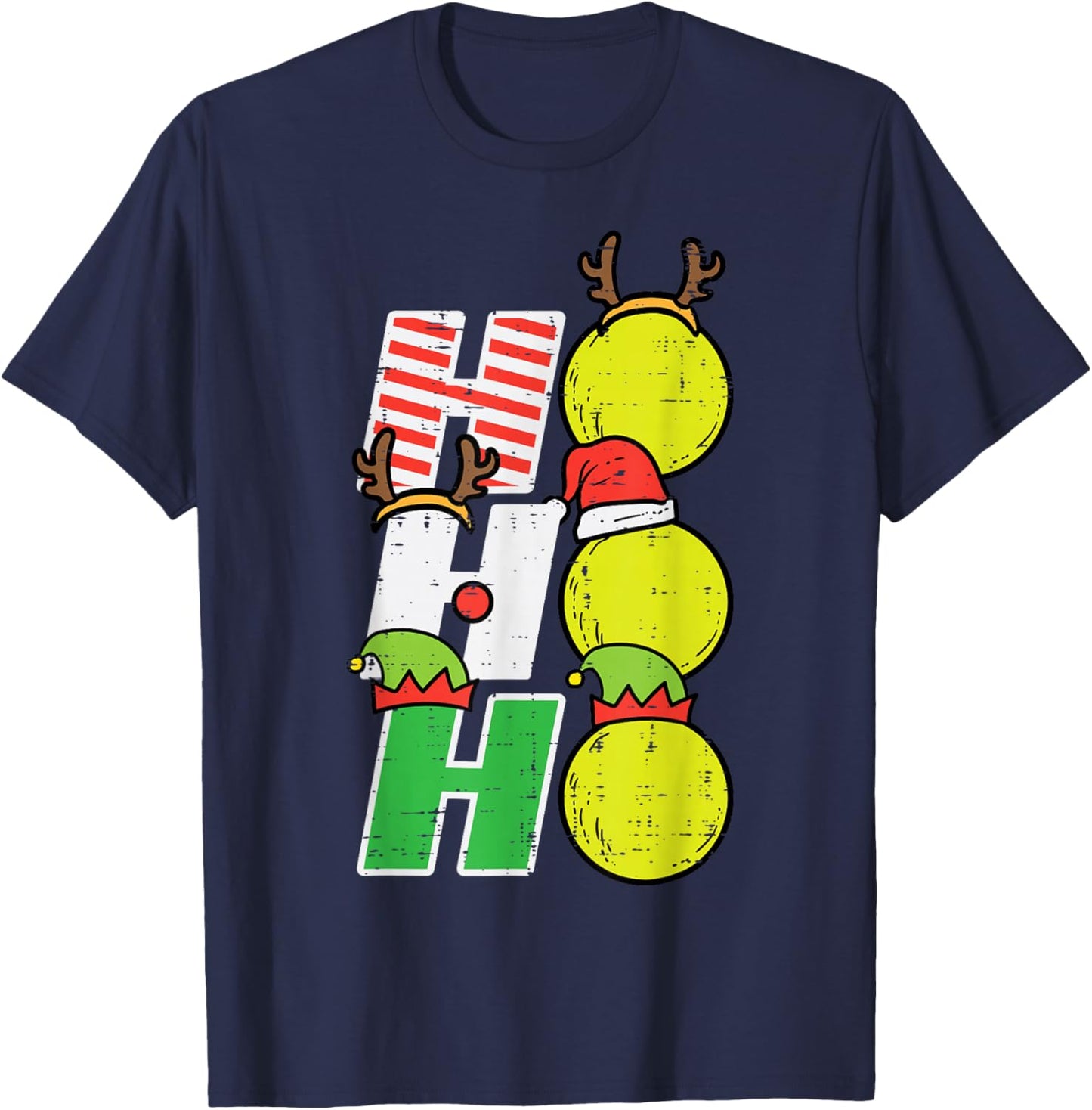 Christmas Lacrosse Ho Ho Ho Lax Xmas Sports Men Women Kids T-Shirt - T-Shirt | Navy
