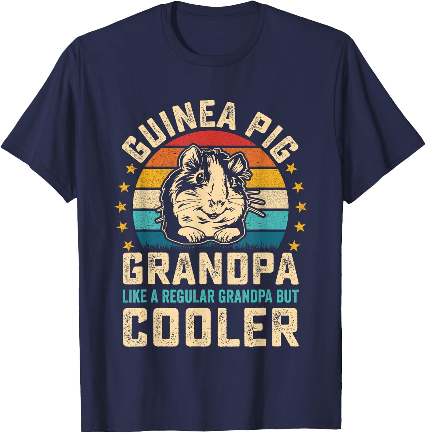 Rodent Guinea Pig grandpa like a Regular grandpa but Cooler T-Shirt - T-Shirt | Navy