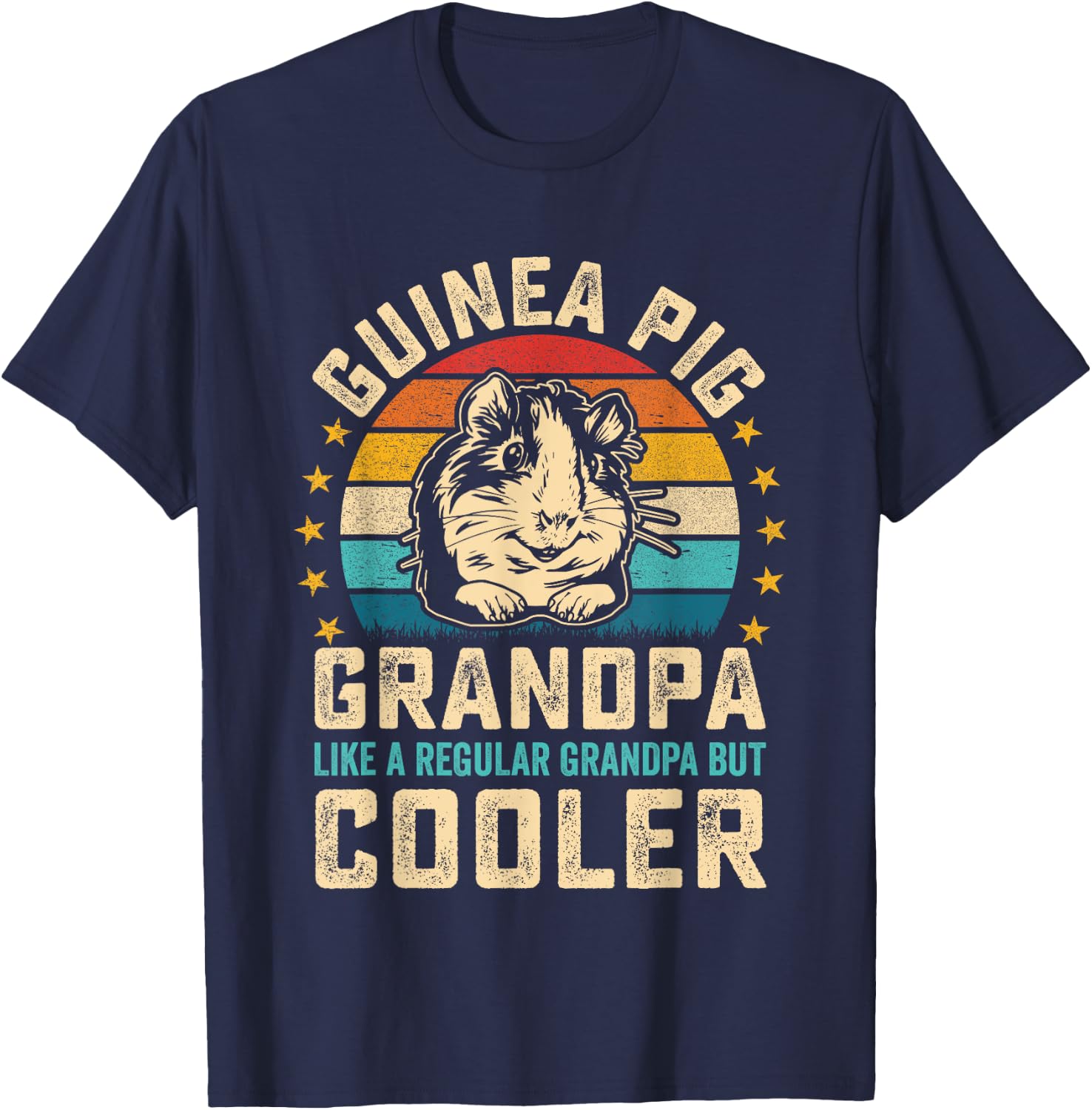 Rodent Guinea Pig grandpa like a Regular grandpa but Cooler T-Shirt - T-Shirt | Navy