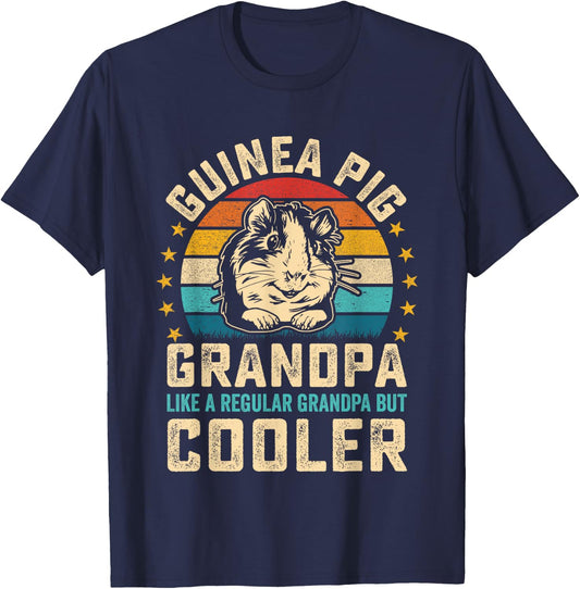 Rodent Guinea Pig grandpa like a Regular grandpa but Cooler T-Shirt - T-Shirt | Navy