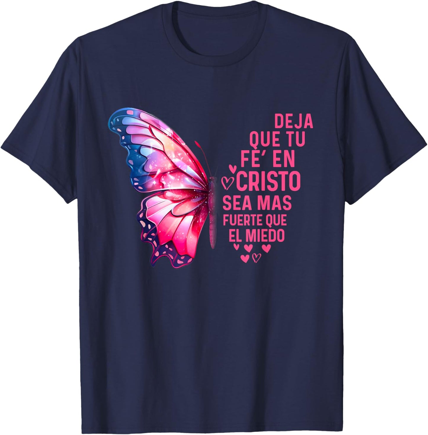 Camiseta Cristiana Para Mujer En Espanol Spanish Cristiano T-Shirt - T-Shirt | Navy