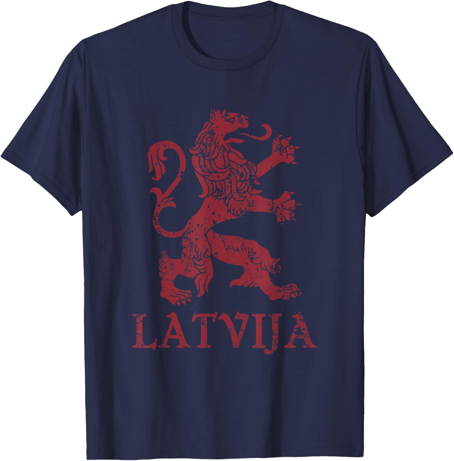 Latvija Latvia Lion Symbol Latvian Pride T-Shirt - T-Shirt | Navy