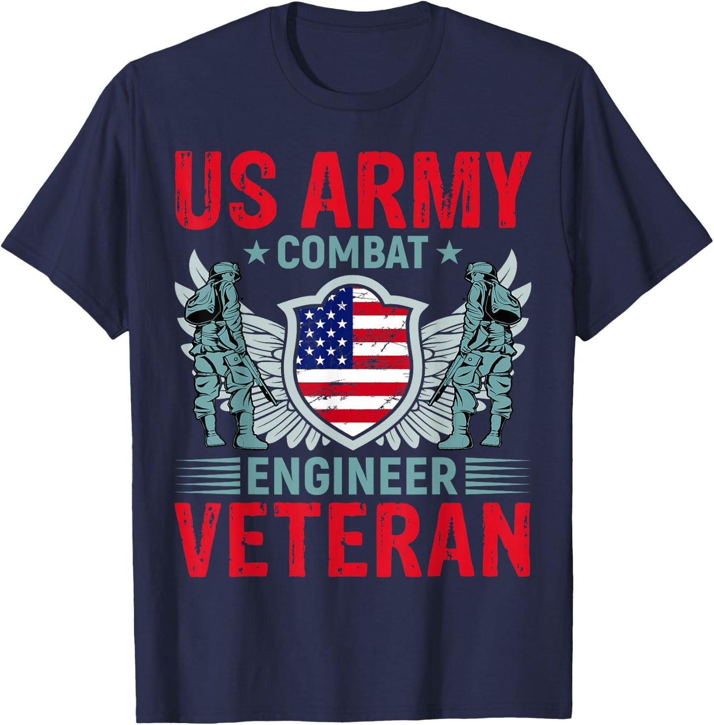 us Army Combat Engineer Veteran T-Shirt - T-Shirt | Navy