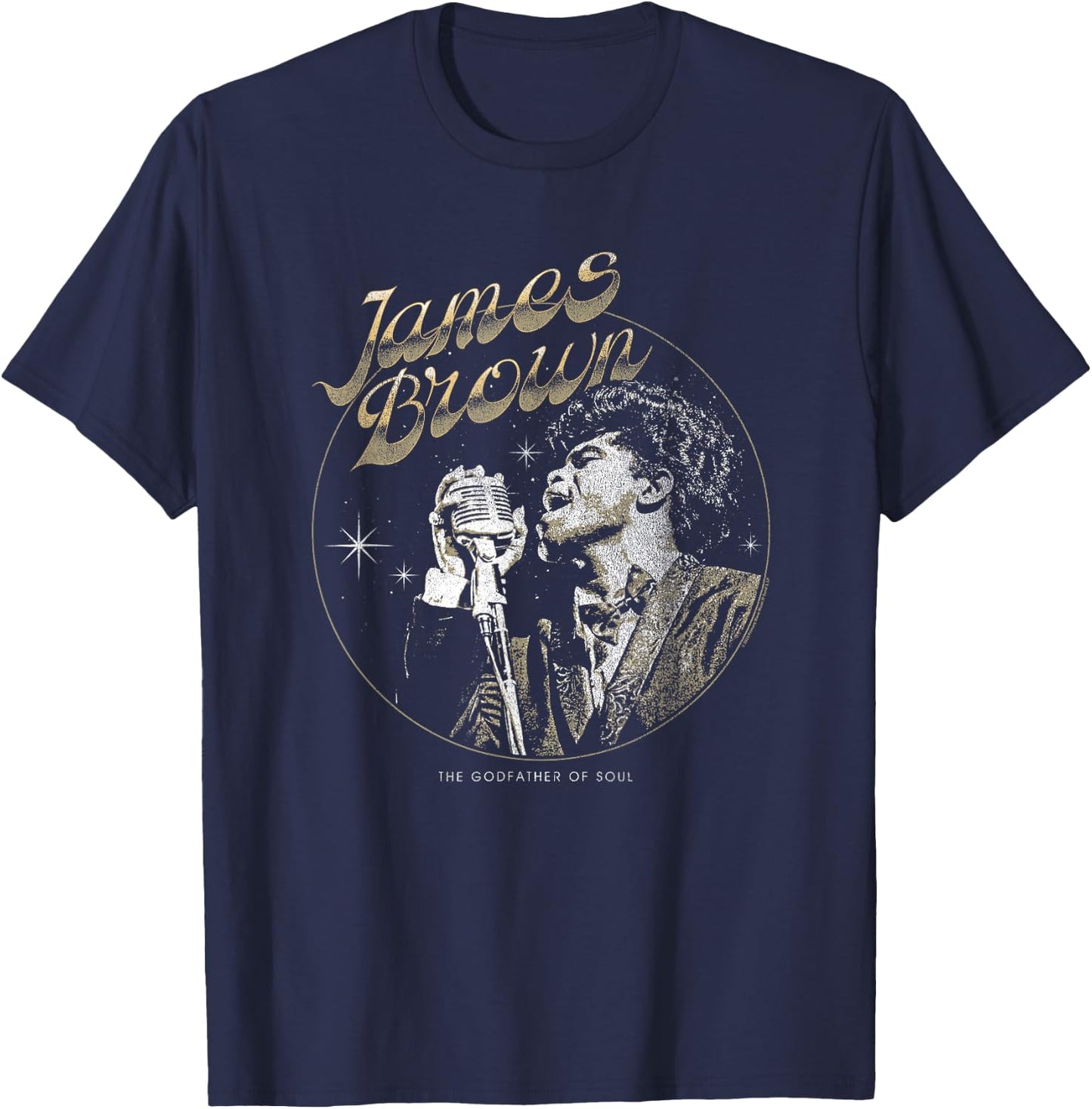 James Brown Godfather of Soul Vintage Photo T-Shirt - T-Shirt | Navy