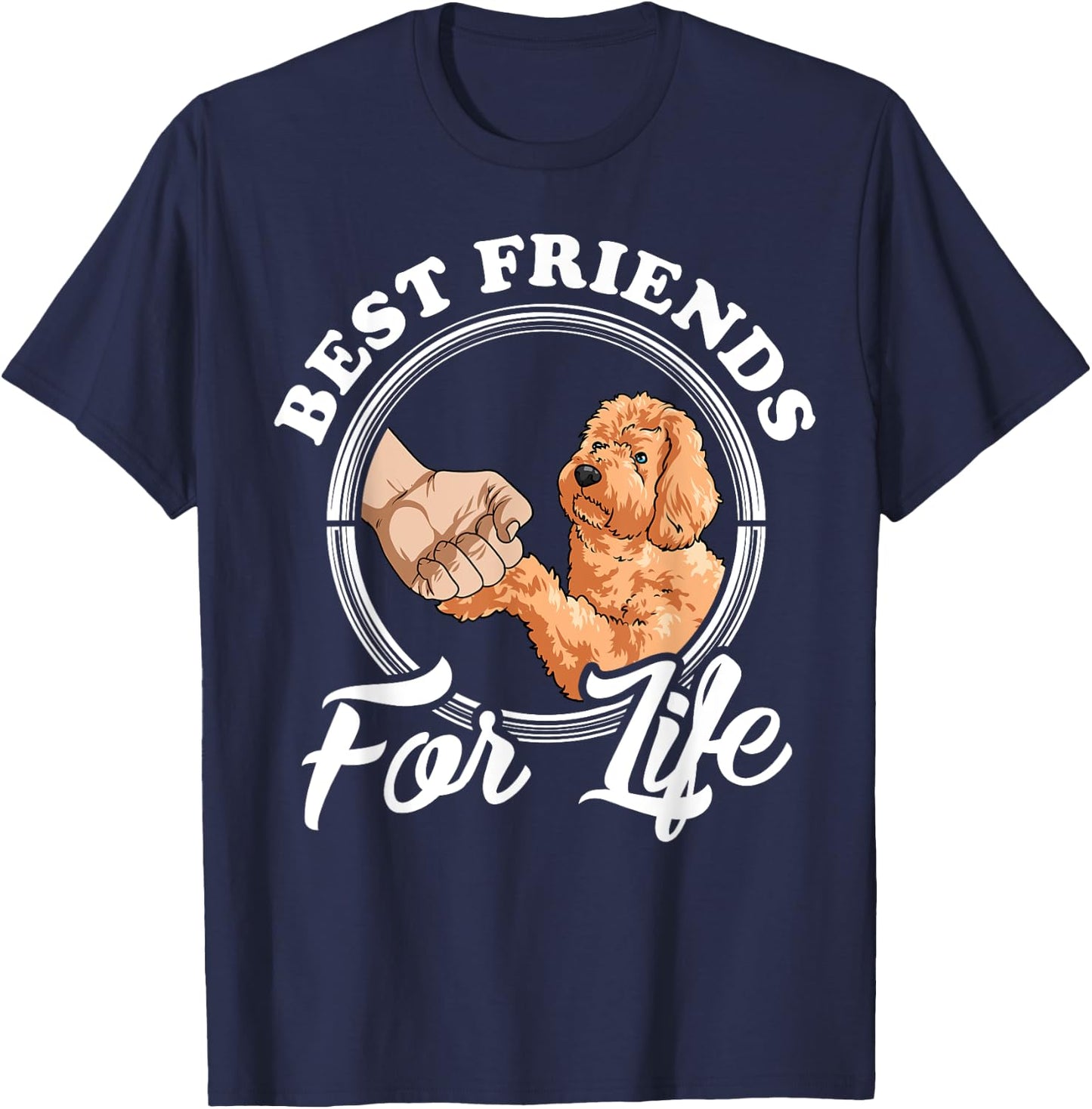 Goldendoodle Lover Design "Best Friends" Funny Goldendoodle T-Shirt - T-Shirt | Navy