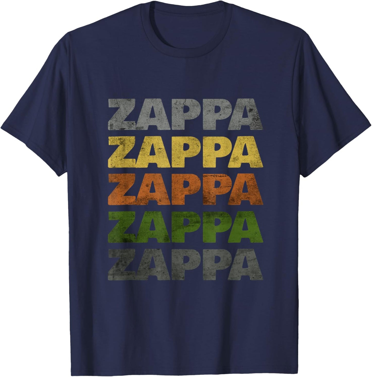 Love Heart Zappa Grunge Retro Vintage Style Black Zappa T-Shirt - T-Shirt | Navy