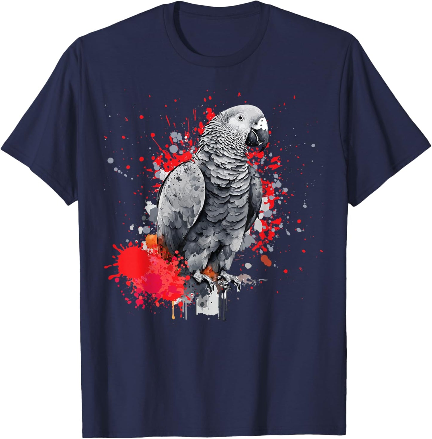 African Grey Parrot T-Shirt - T-Shirt | Navy