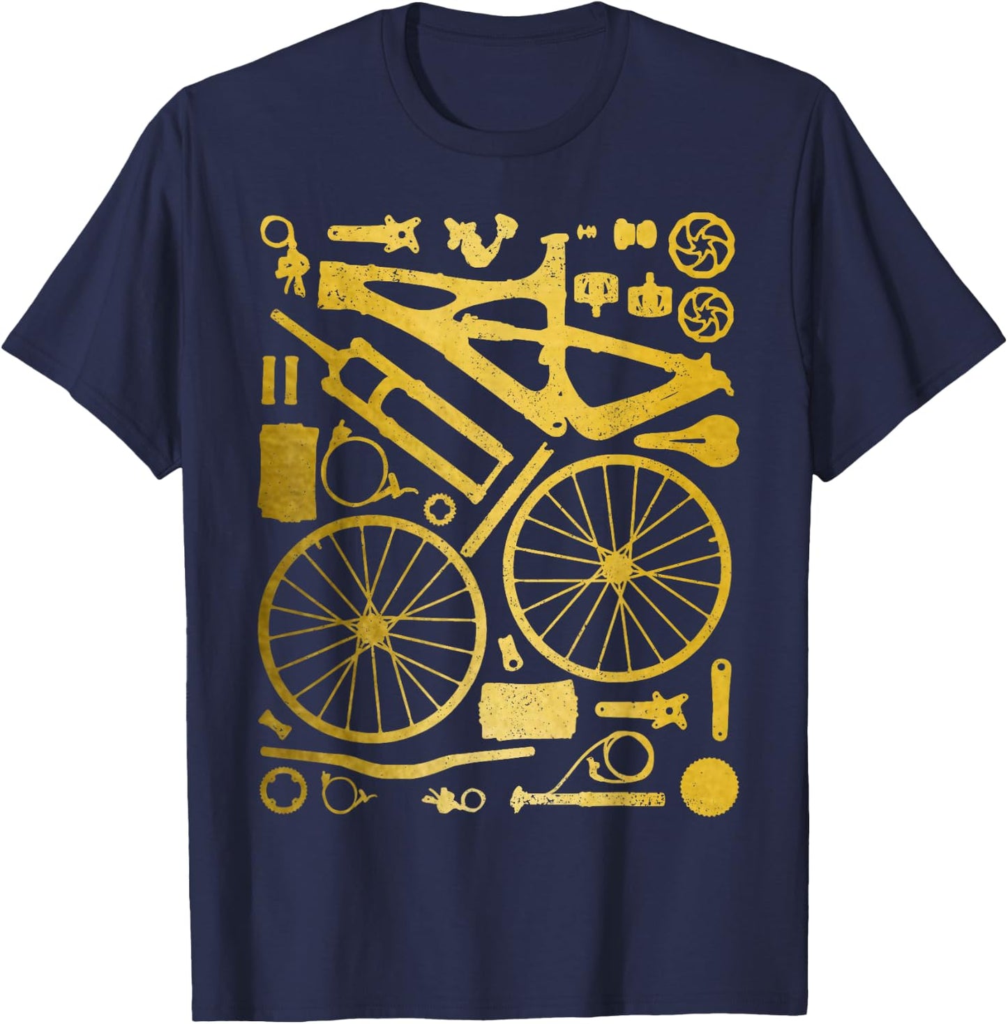 Mountain Bike MTB Cycling Bicycle Parts Mountain Bike T-Shirt - T-Shirt | Navy