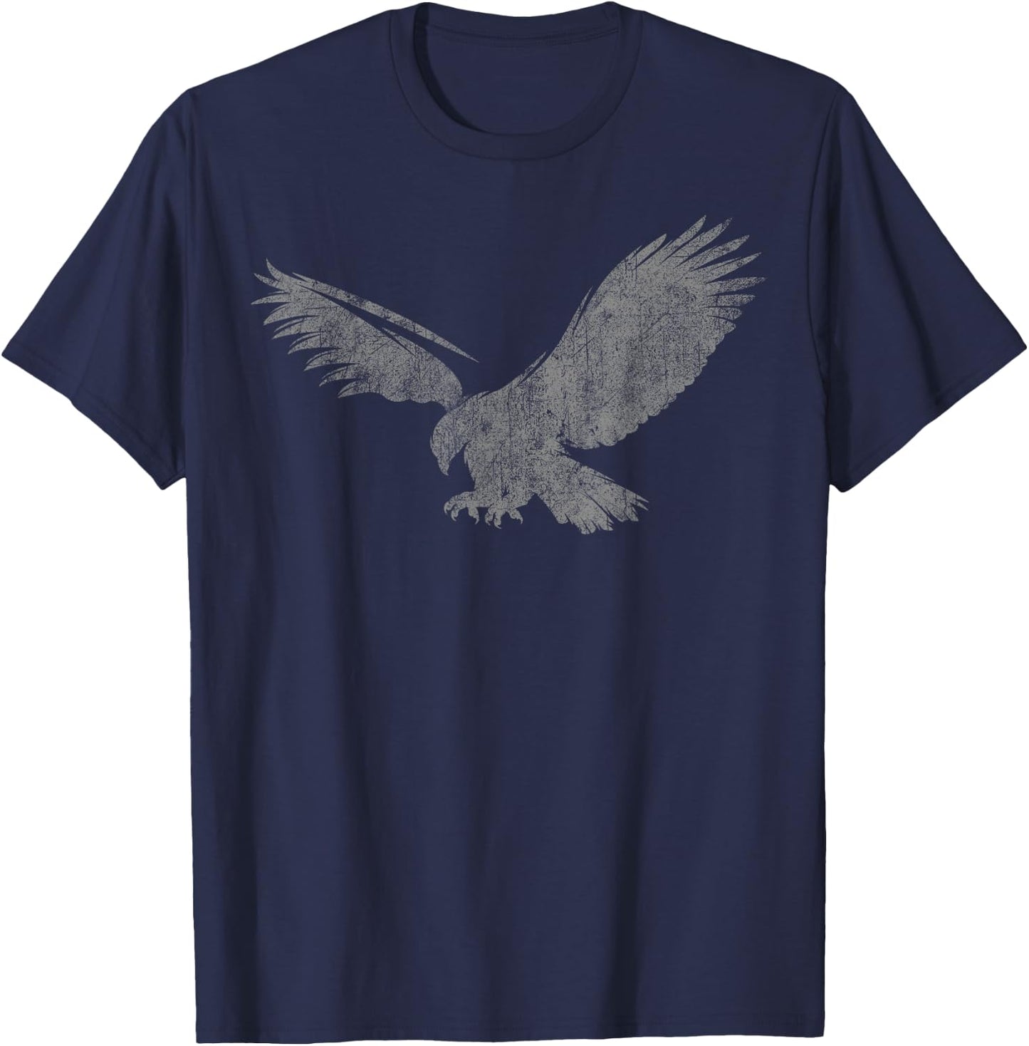 Beautiful Eagle American Bird Silhouette Flying Vintage USA T-Shirt - T-Shirt | Navy
