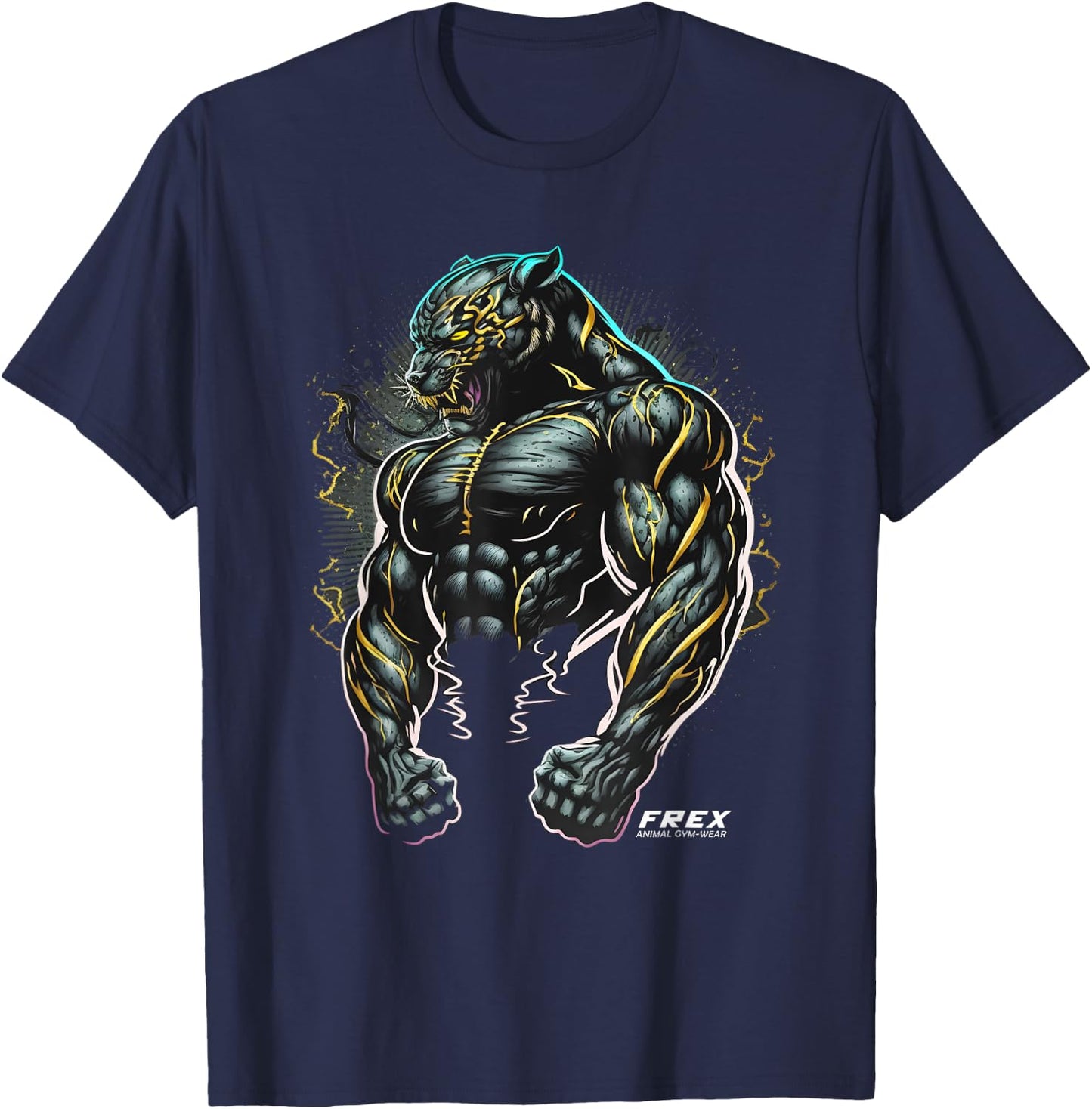 Panther Bodybuilding Fitness Gym Wear T-Shirt - T-Shirt | Navy